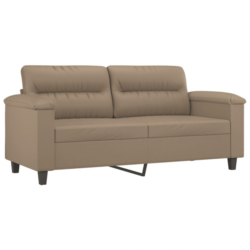 2-osobowa sofa z poduszkami, cappuccino, 140 cm, sztuczna skóra