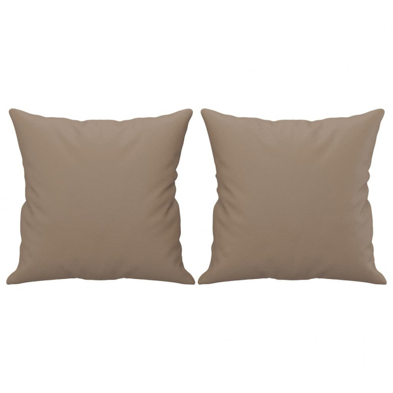 2-osobowa sofa z poduszkami, cappuccino, 140 cm, sztuczna skóra