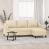 Sofa 3-osobowa, kremowa, 180 cm, tapicerowana tkaniną