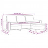 3-osobowa sofa z podnóżkiem, brązowy, 180 cm, tkaniną