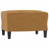 3-osobowa sofa z podnóżkiem, brązowy, 180 cm, aksamit