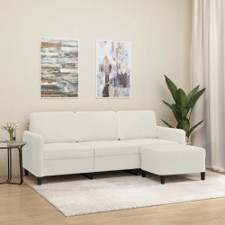 Sofa 3-osobowa, kremowa, 180 cm, tapicerowana aksamit