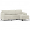 Sofa 3-osobowa, kremowa, 180 cm, tapicerowana aksamit