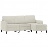 Sofa 3-osobowa, kremowa, 180 cm, tapicerowana aksamit