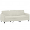 Sofa 3-osobowa, kremowa, 180 cm, tapicerowana aksamit