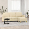 Sofa 3-osobowa, kremowa, 180 cm, tapicerowana tkaniną
