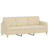 Sofa 3-osobowa, kremowa, 180 cm, tapicerowana tkaniną