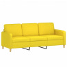 3-osobowa sofa z podnóżkiem, jasnożółty, 180 cm, tkaniną
