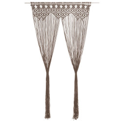 Zasłona z makramy, kolor taupe, 140 x 240 cm, bawełna