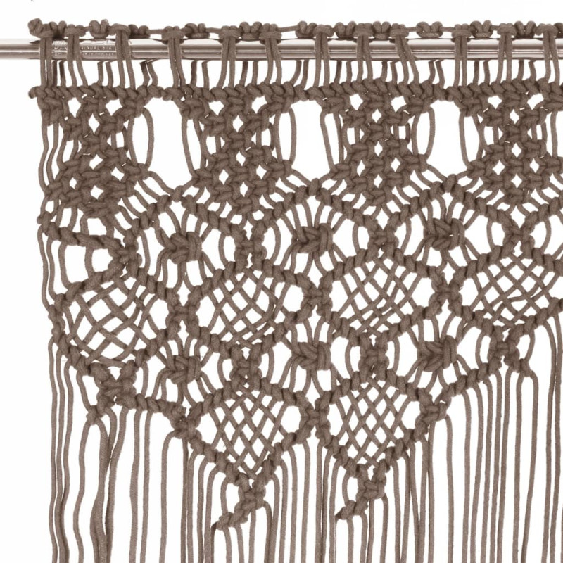 Zasłona z makramy, kolor taupe, 140 x 240 cm, bawełna