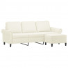 Sofa 3-osobowa, kremowa, 180 cm, tapicerowana aksamit