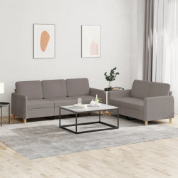 2-częściowy komplet wypoczynkowy z poduszkami, taupe, tkanina