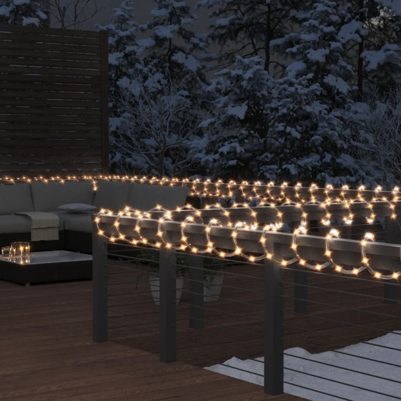 Wąż świetlny, 1200 LED, ciepła biel, 50 m, PVC