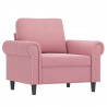 3-częściowy komplet wypoczynkowy, obity aksamitem, różowy