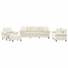 4-cz. komplet wypoczynkowy z poduszkami, kremowy, aksamit