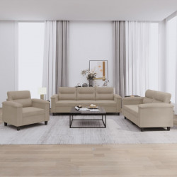 3-cz. komplet wypoczynkowy z poduszkami, taupe, mikrofibra