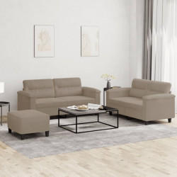 3-cz. komplet wypoczynkowy z poduszkami, taupe, mikrofibra
