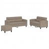 3-cz. komplet wypoczynkowy z poduszkami, taupe, mikrofibra