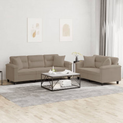 2-częściowy komplet wypoczynkowy, taupe, mikrofibra
