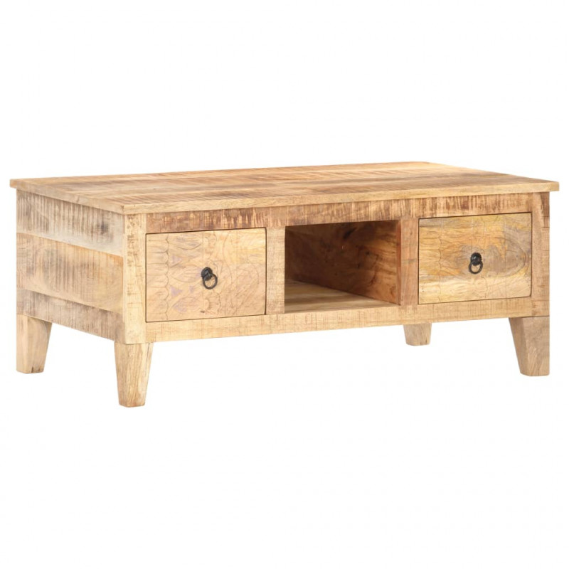 Stolik kawowy, 100x55x40 cm, surowe drewno mango