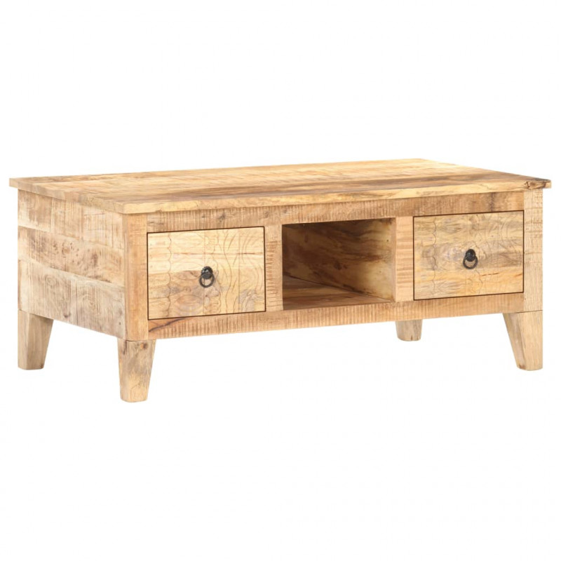 Stolik kawowy, 100x55x40 cm, surowe drewno mango