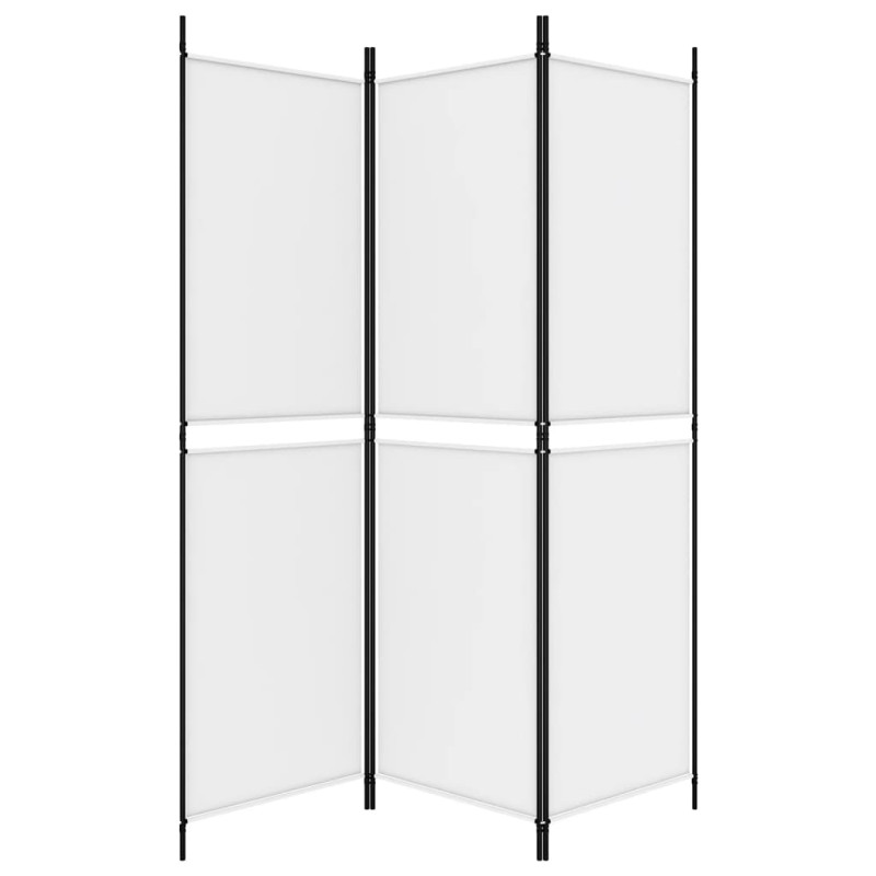 Parawan 3-panelowy, biały, 150 x 180 cm, tkanina