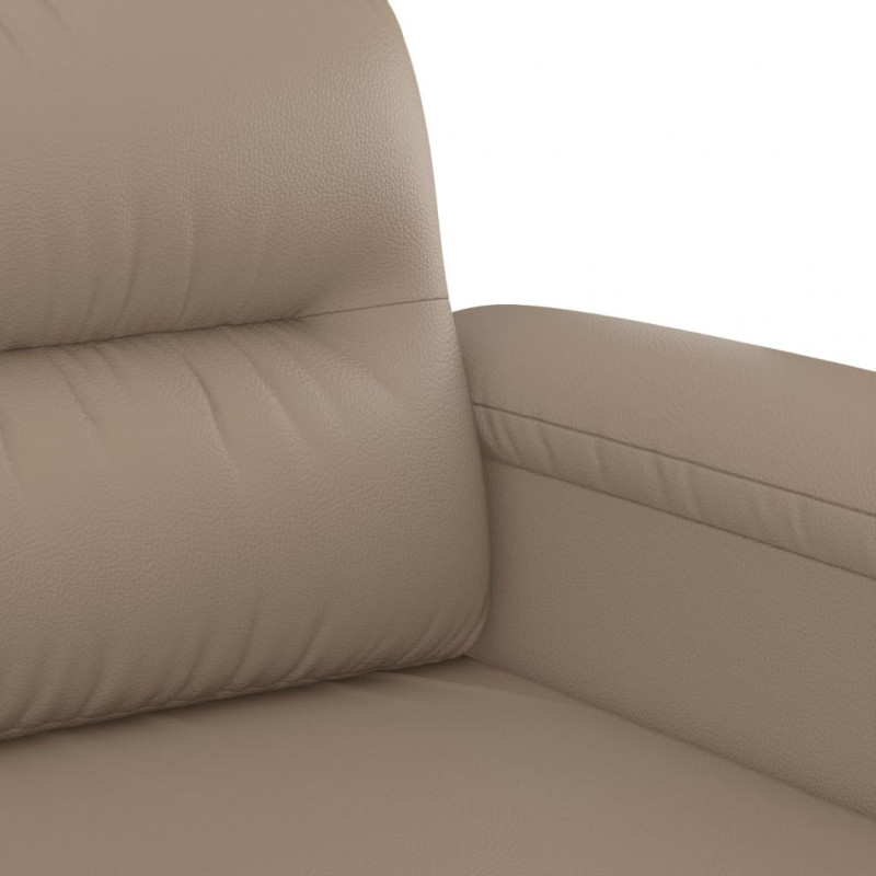 2-osobowa sofa z poduszkami, cappuccino, sztuczna skóra