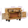 Komoda, 80x30x65 cm, lite, surowe drewno mango