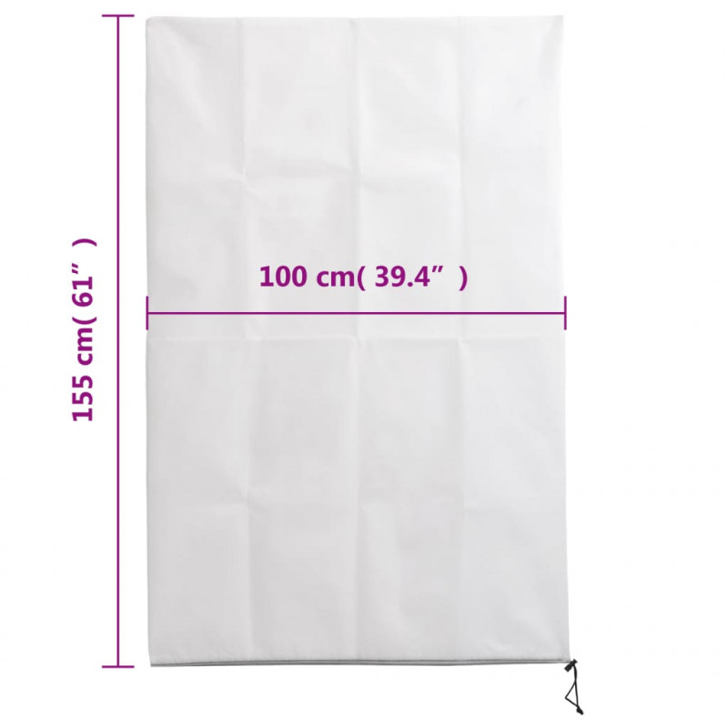 Kaptury ochronne na rośliny, suwak, 4 szt., 70 g/m², 1x1,55 m