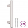 Uchwyty do szafek, 20 szt., srebrne, 64 mm, stal nierdzewna