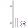 Uchwyty do szafek, 20 szt., srebrne, 96 mm, stal nierdzewna