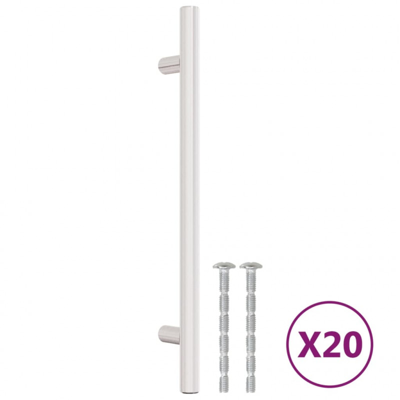 Uchwyty do szafek, 20 szt., srebrne, 160 mm, stal nierdzewna