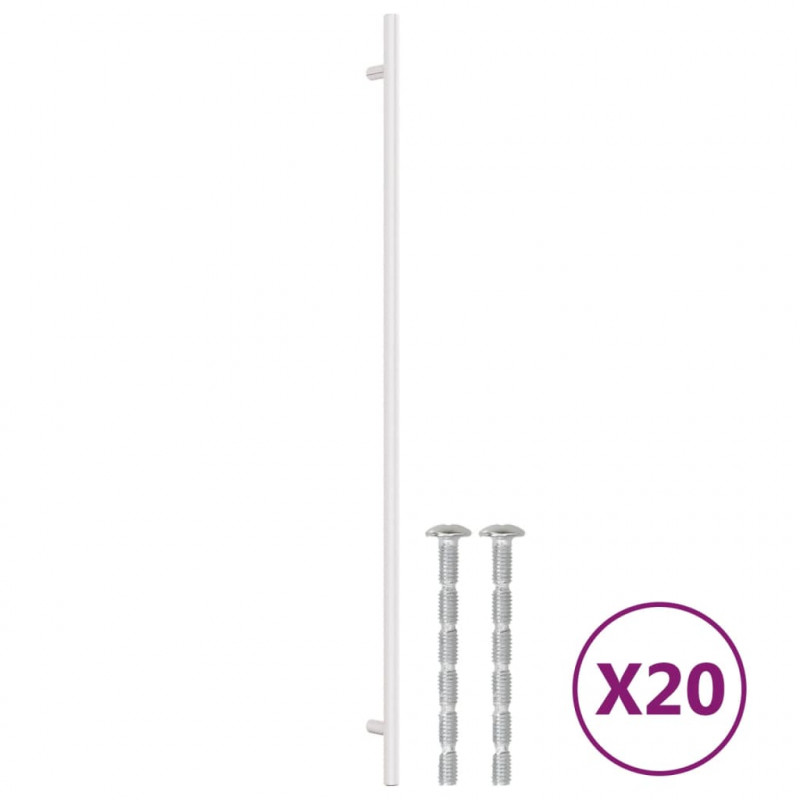 Uchwyty do szafek, 20 szt., srebrne, 480 mm, stal nierdzewna