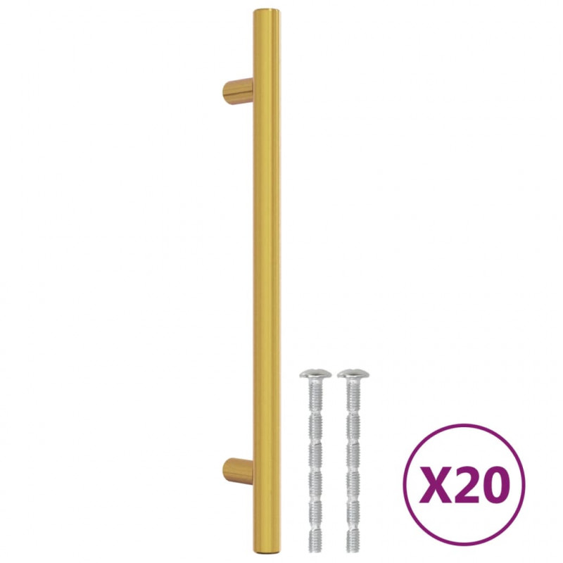 Uchwyty do szafek, 20 szt., złote, 160 mm, stal nierdzewna