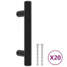 Uchwyty do szafek, 20 szt., czarne, 64 mm, stal nierdzewna