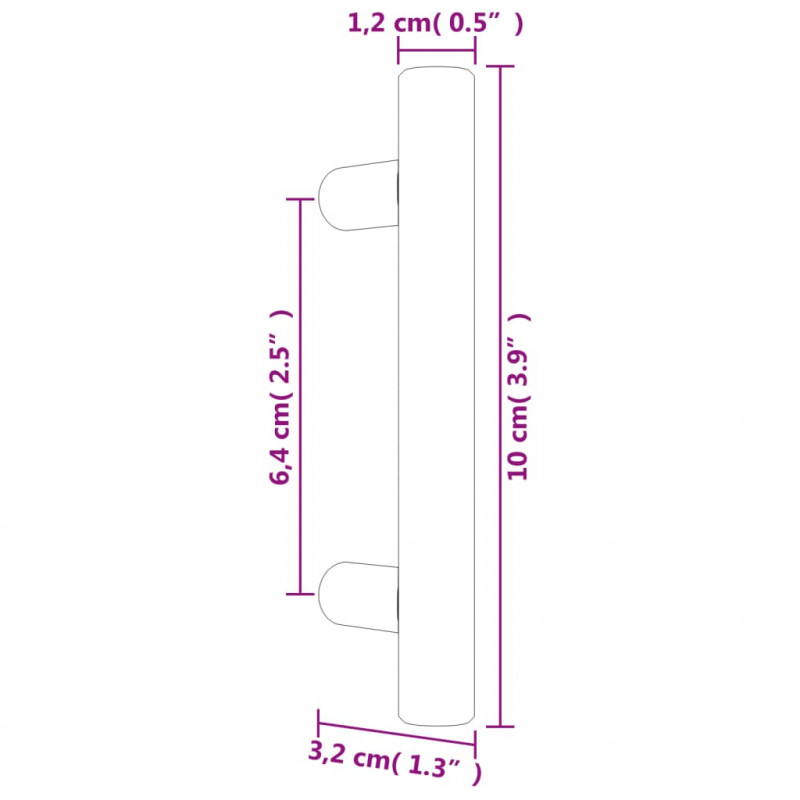 Uchwyty do szafek, 20 szt., czarne, 64 mm, stal nierdzewna