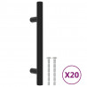 Uchwyty do szafek, 20 szt., czarne, 96 mm, stal nierdzewna