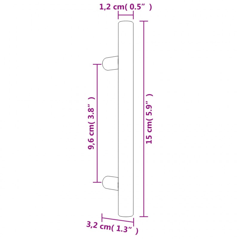 Uchwyty do szafek, 20 szt., czarne, 96 mm, stal nierdzewna