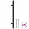 Uchwyty do szafek, 20 szt., czarne, 128 mm, stal nierdzewna