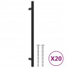 Uchwyty do szafek, 20 szt., czarne, 224 mm, stal nierdzewna