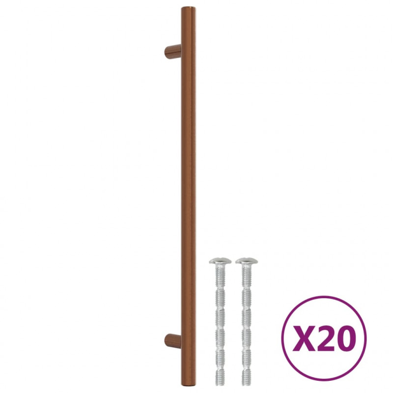 Uchwyty do szafek, 20 szt., brąz, 224 mm, stal nierdzewna