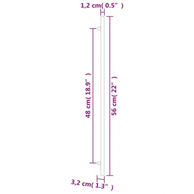 Uchwyty do szafek, 10 szt., srebrne, 480 mm, stal nierdzewna