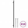 Uchwyty do szafek, 10 szt., czarne, 480 mm, stal nierdzewna