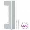 Uchwyty do szafek, 20 szt., srebrne, 64 mm, stal nierdzewna