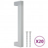 Uchwyty do szafek, 20 szt., srebrne, 128 mm, stal nierdzewna