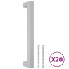 Uchwyty do szafek, 20 szt., srebrne, 160 mm, stal nierdzewna