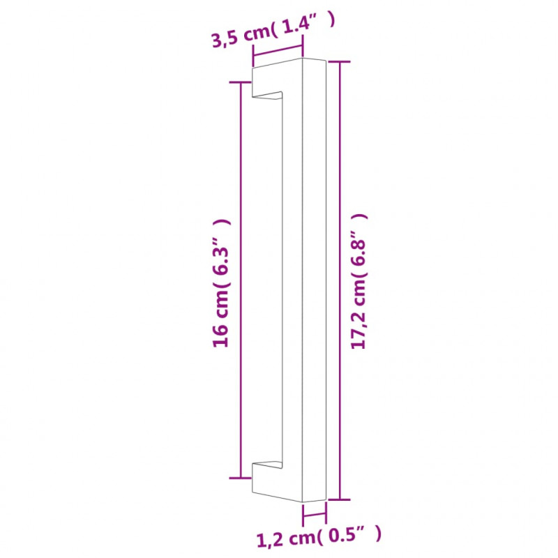 Uchwyty do szafek, 20 szt., srebrne, 160 mm, stal nierdzewna