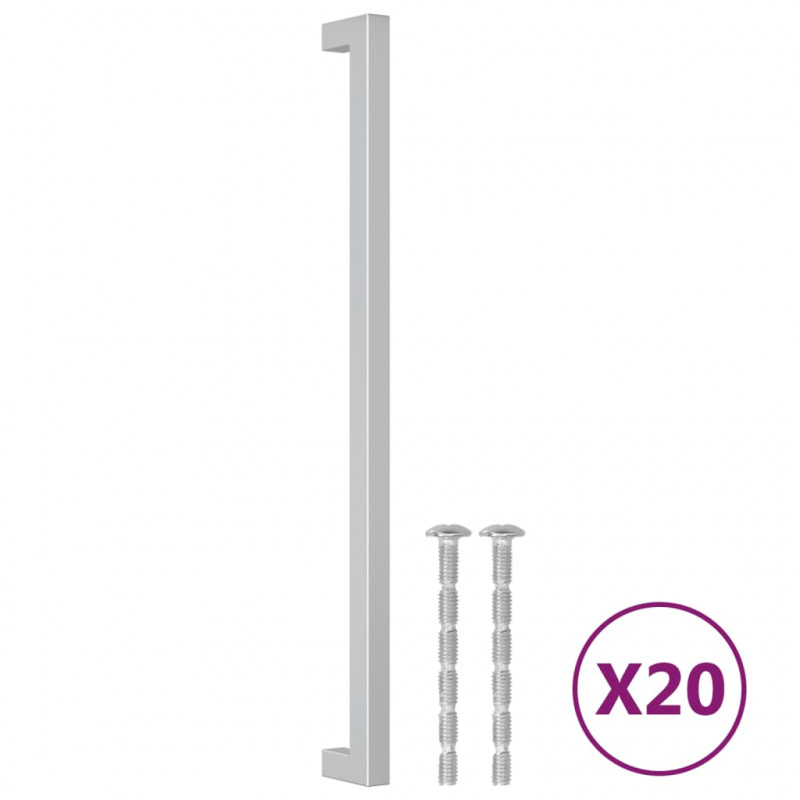 Uchwyty do szafek, 20 szt., srebrne, 320 mm, stal nierdzewna