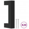 Uchwyty do szafek, 20 szt., czarne, 64 mm, stal nierdzewna