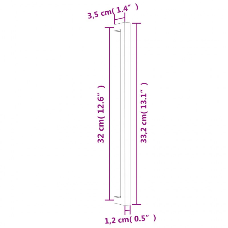 Uchwyty do szafek, 20 szt., czarne, 320 mm, stal nierdzewna